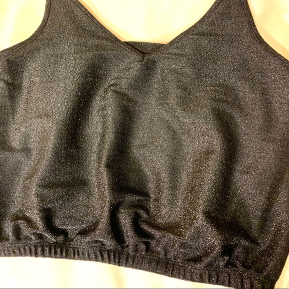 SOLD 🛑 Adam Levine | Black Shimmer Crop Tank - Picture 3 of 6